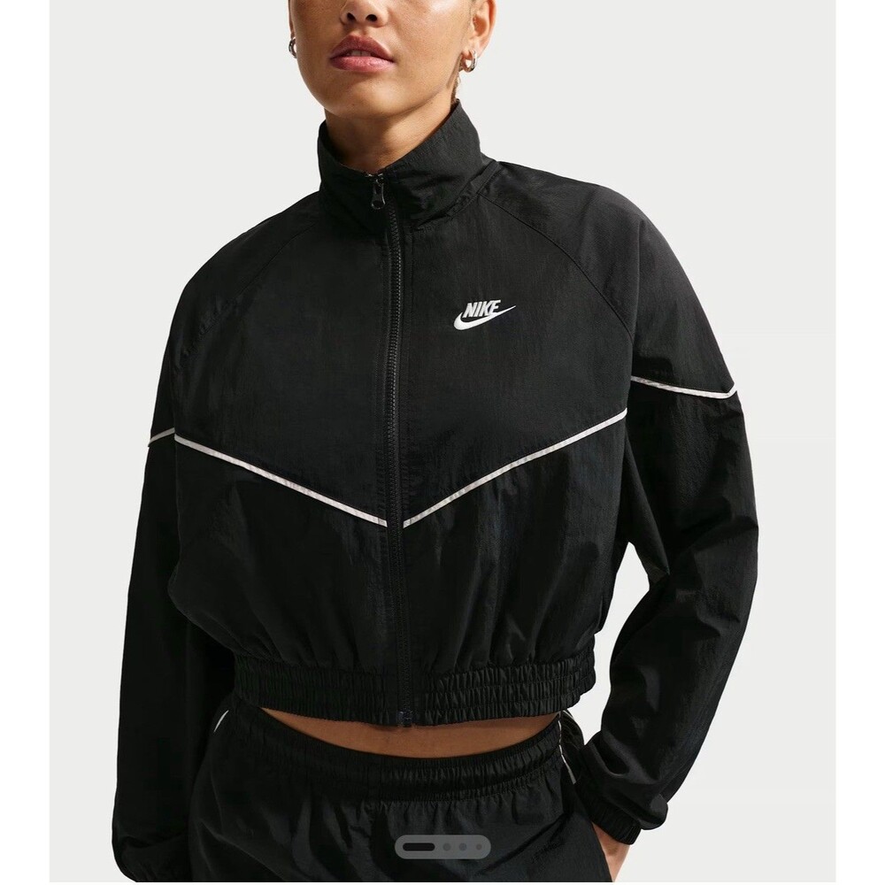 Nike Windrunner Women's Full Zip Cropped Windbreaker Jacket Swoosh L